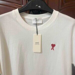 Ami Black Tee with Red Heart Logo L